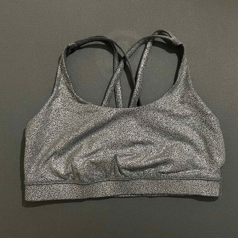 Lululemon Energy Bra - Luminosity Foil Print Black Silver!